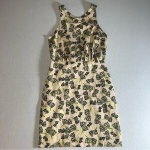 Anthropologie Maria Bonita Cotton Open Back Floral Dress w/ Big Bow, Size 38 (4)